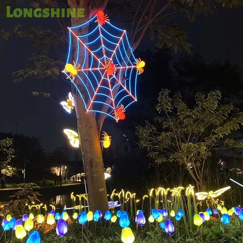 Wall Decor Lighting Tree - Luces LED de Telaraña para Halloween,