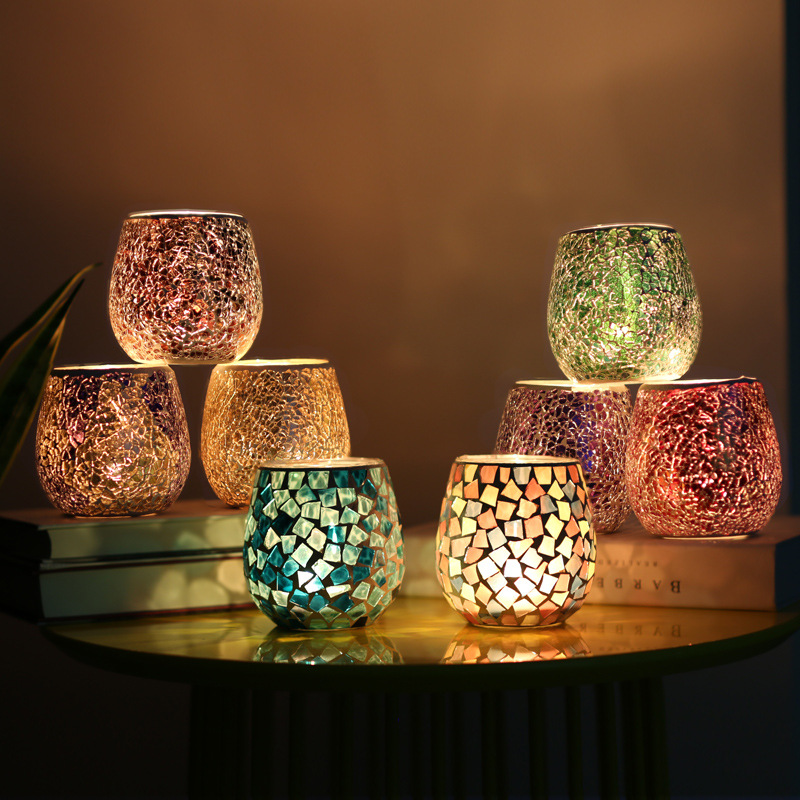 Restaurant Lighting Decoration - Portavelas con parche de mosaico hecho
