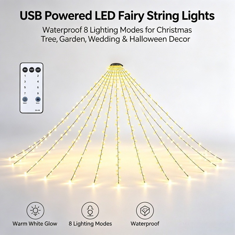 Lighting Decoration For Wedding - Guirnalda de Luces LED USB, Luces