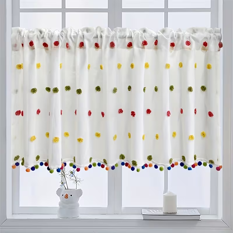 Fairy Light Curtain - 1 unidad de cortina de pompones