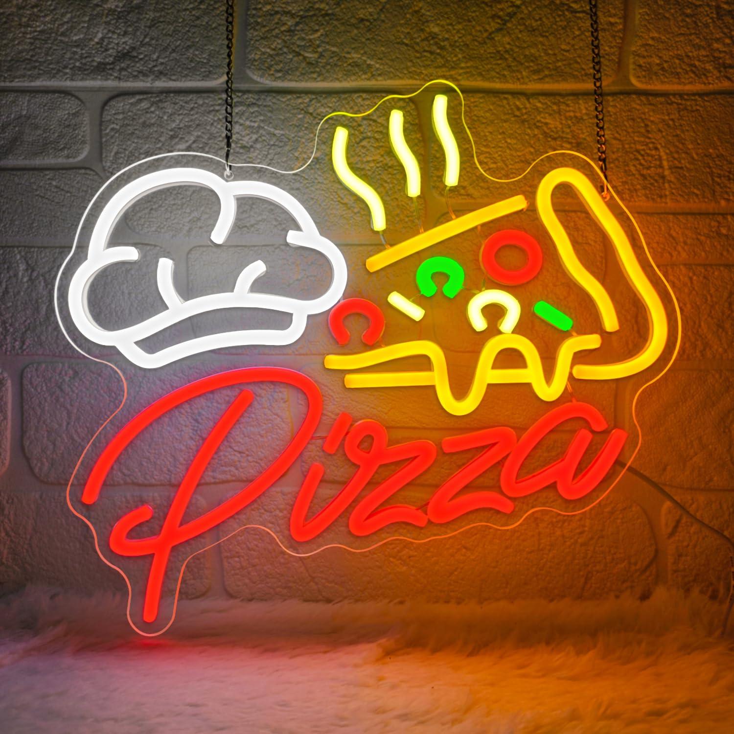 Restaurant Lighting Decoration - Letrero Luminoso de Pizza, Luces LED