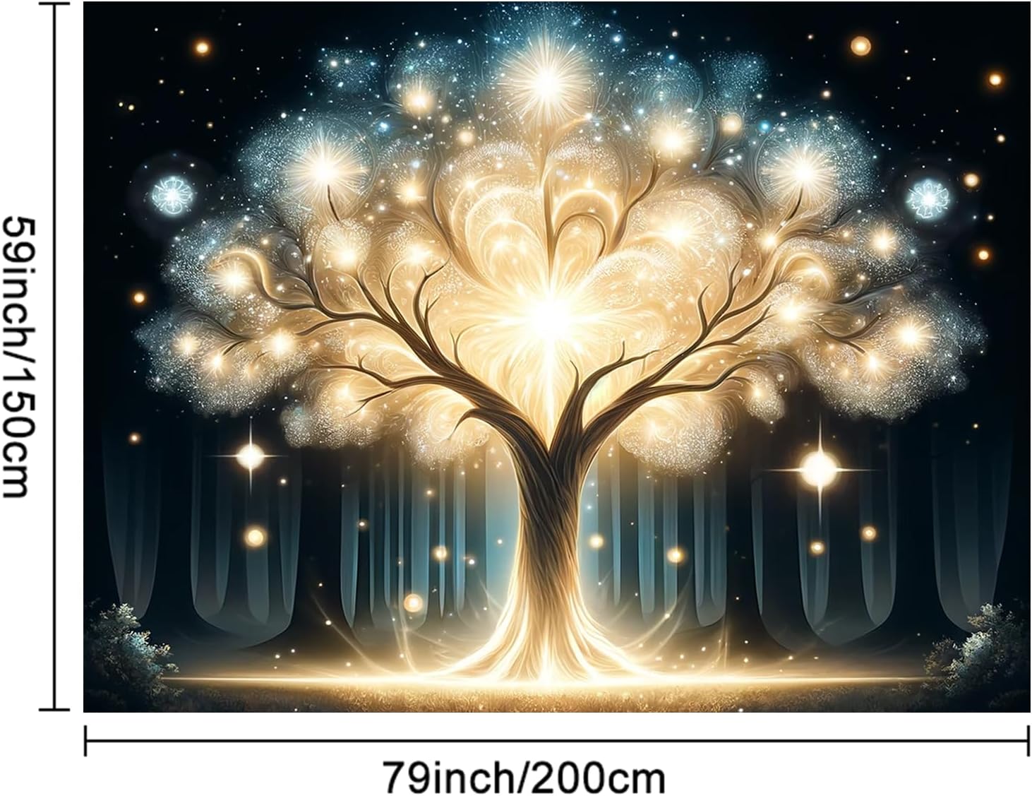 Tapiz de luz negra UV con árbo - Wall Decor Lighting Tree reseña y precio