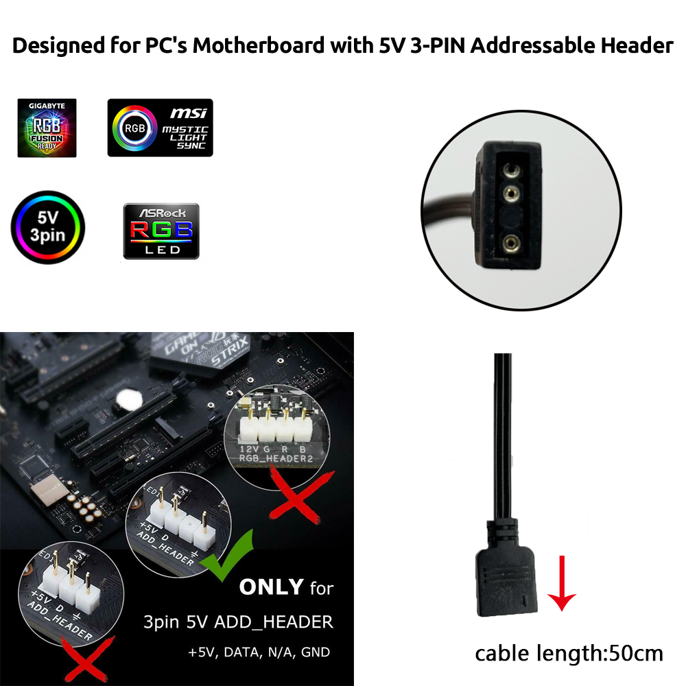 Conector ARGB de 3 Pines y 5V  - Ambient Led Strip reseña y precio