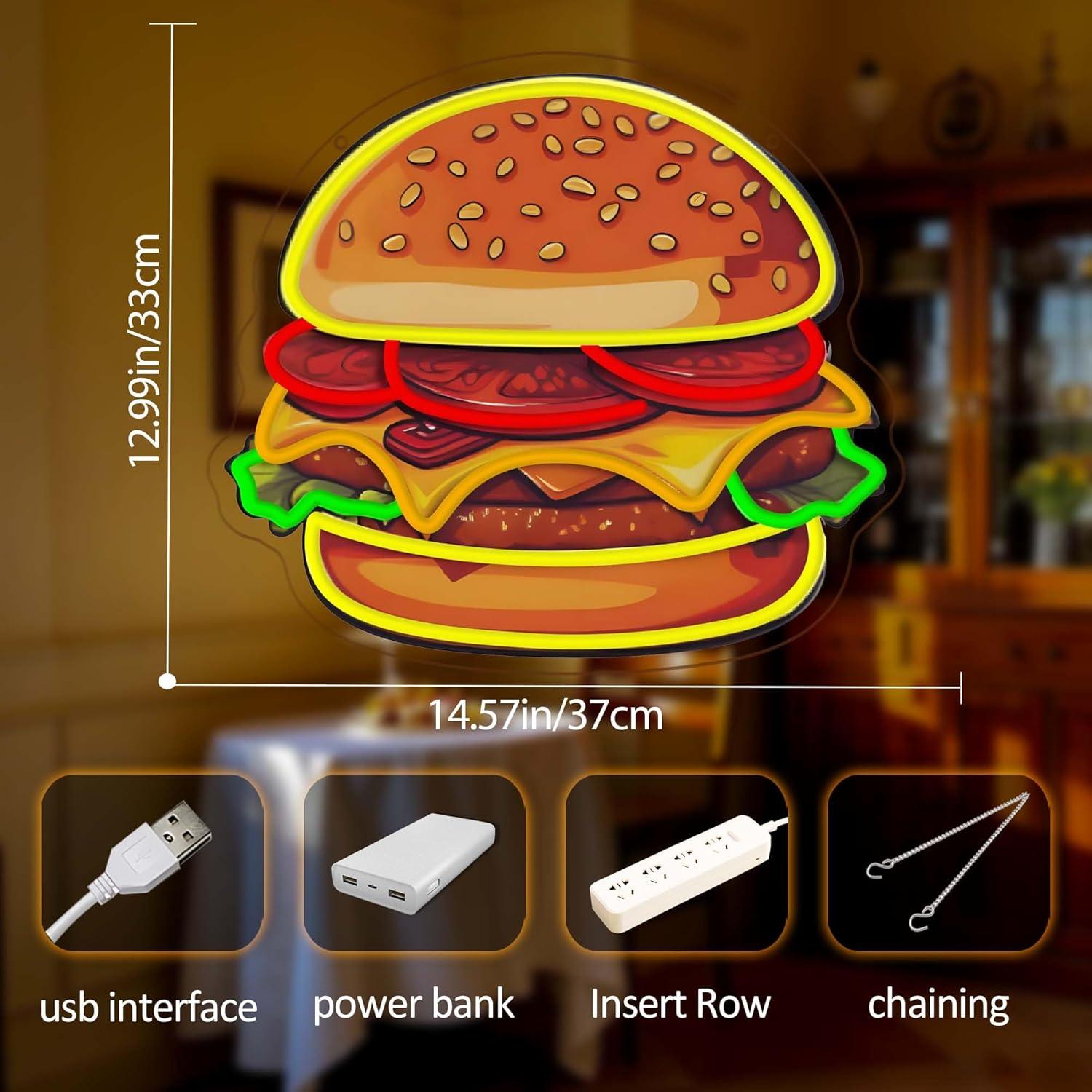 Letrero Luminoso LED de Hambur - Restaurant Lighting Decoration reseña y precio